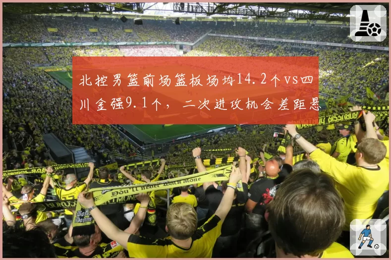 北控男篮前场篮板场均14.2个vs四川金强9.1个,二次进攻机会差距悬殊